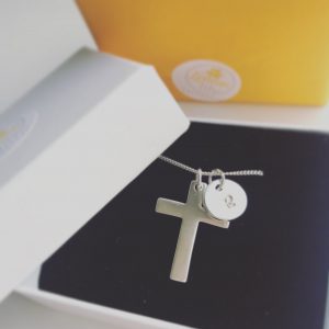 Personalised Initial Cross Charm Necklace